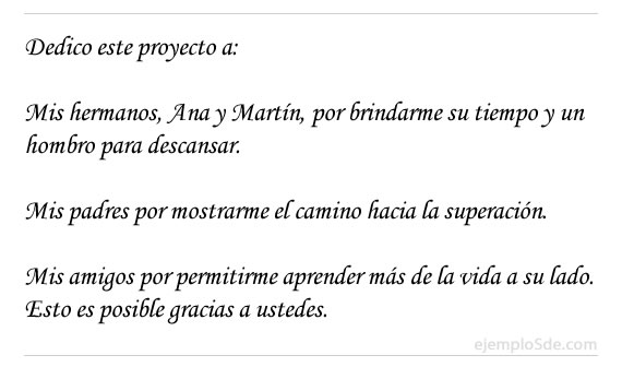 Dedicatoria a hermanos, padres y amigos: texto transcrito debajo