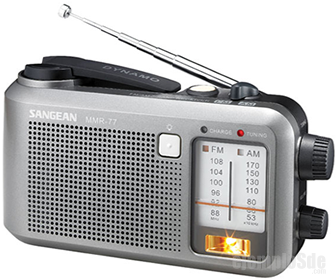 Radio portátil con antena y escala de sintonía