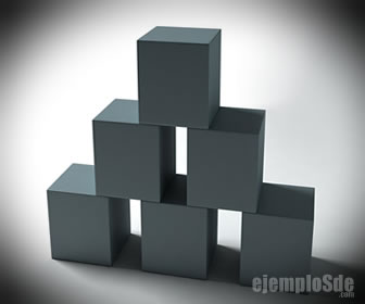 Cubos apilados a distintas alturas; imagen ilustrativa con marca Ejemplosde.