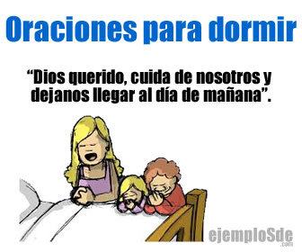 Una persona adulta y dos niños oran junto a una cama.