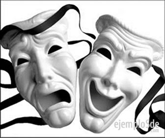 Dos máscaras teatrales, una de gesto triste y otra sonriente.