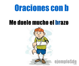 Me duele mucho el brazo: ejemplo de una oración con B