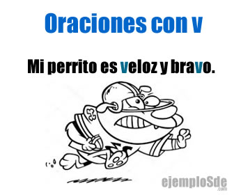 Mi perrito es veloz y bravo: ejemplo de una oración con V