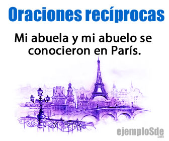 Oraciones recíprocas: Mi abuela y mi abuelo se conocieron en París.