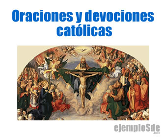 Representación de la Trinidad rodeada de figuras religiosas.