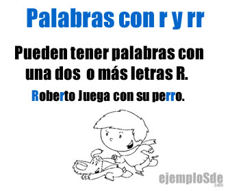 Roberto juega con su perro: oración con R y RR