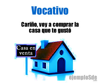 Cariño, voy a comprar la casa que te gustó: cariño es el vocativo.